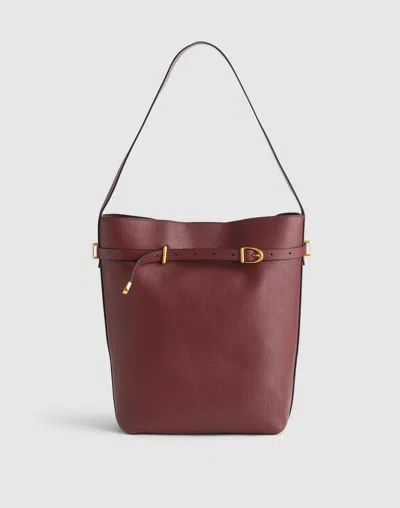 Madewell The Essential Belted Bucket Tote In Burgundy