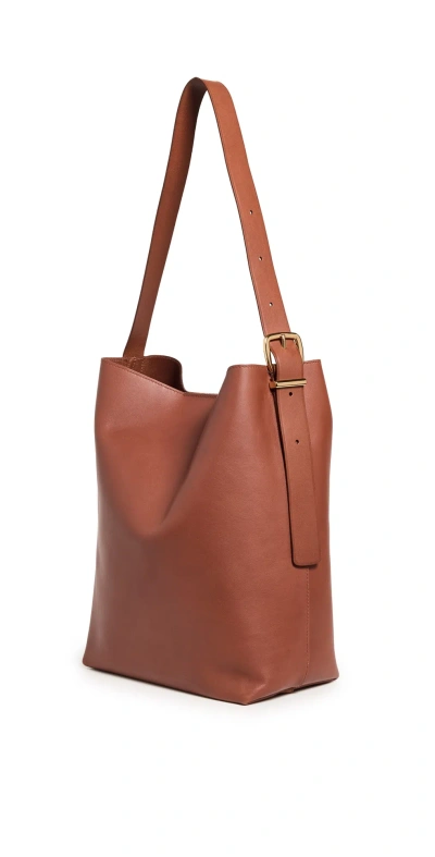 Madewell The Essential Bucket Tote In Leather Warm Cinnamon