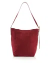 Madewell The Essential Bucket Tote In Suede In Deep Merlot