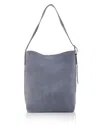 Madewell The Essential Bucket Tote In Suede In Indigo