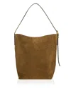 Madewell Essentials Suede Bucket Bag In Shaded Olive