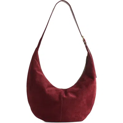 Madewell The Essential Curve Shoulder Bag In Deep Merlot