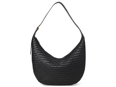 Madewell The Essential Curve Shoulder Bag In Handwoven Leather Women's Handbags True Black