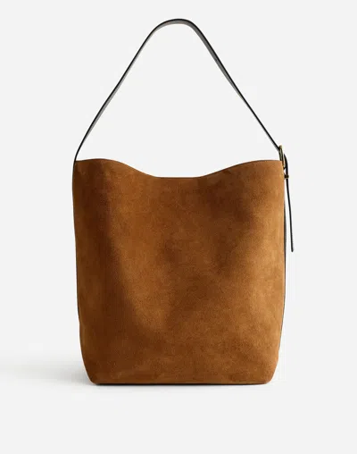 Madewell The Extra-large Essential Bucket Tote In Aged Cognac Multi