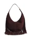 Madewell The Essential Fringed Suede Curve Shoulder Bag In Brown