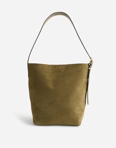 Madewell The Essential Medium Bucket Tote In Green