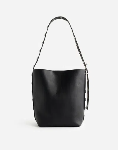 Madewell The Essential Medium Bucket Tote In True Black Multi