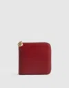 Madewell The Essential Metal-embellished Zip Wallet In Red