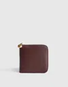 Madewell The Essential Metal-embellished Zip Wallet In Brown