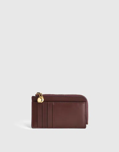 Madewell The Essential Zip Card Case Wallet In Brown