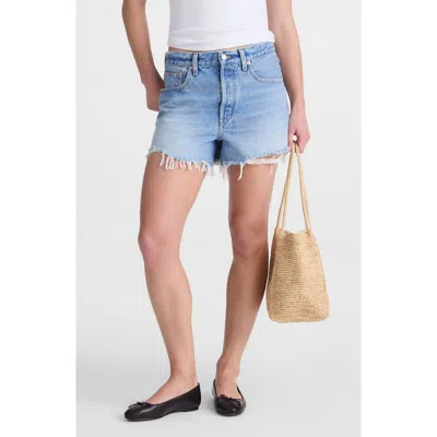 Madewell The Essex Baggy Denim Shorts In Blue
