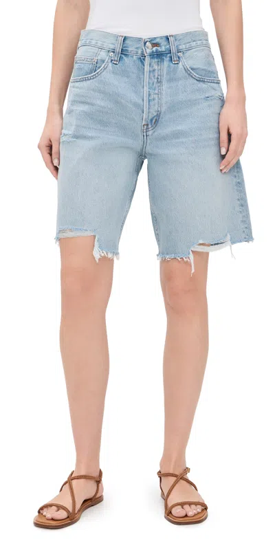 Madewell The Essex Long Baggy Shorts Londe Wash In Blue