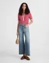 Madewell The Flared Wide-leg Crop Jean In Red
