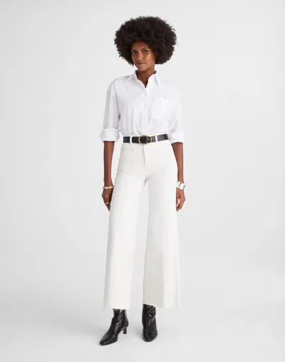 Madewell The Flared Wide-leg Crop Jean In White
