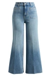 Madewell The Flared Wide Leg Crop Jeans In Blue