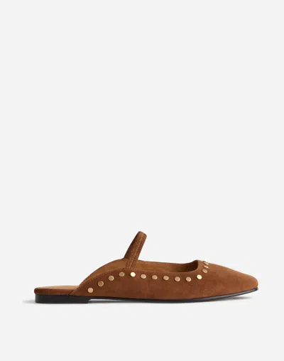 Madewell The Greta Ballet Flat Mule In Aged Cognac