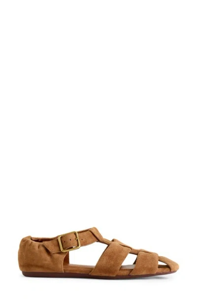 Madewell Greta Fisherman Flats Aged Cognac In Brown
