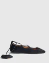 Madewell The Greta Lace-up Ballet Flat In Black