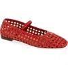 Madewell Greta Elastic Open Weave Mary Jane Flats Southwestern Clay In Animal Print