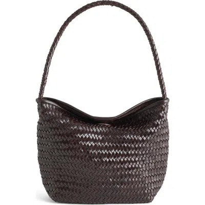 Madewell The Handwoven Leather Shoulder Bag In Brown