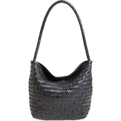 Madewell The Handwoven Leather Shoulder Bag In Night Time