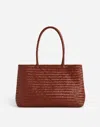 Madewell The Handwoven Leather Tote In Dusty Redwood