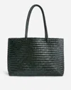 Madewell Handwoven Leather Tote In Summit Green