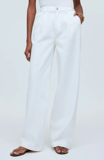 Madewell The Harlow High Waist Wide Leg Jeans In Tile White