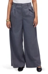 Madewell The Harlow Superwide Leg Twill Pants In Gray