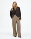 Madewell The Harlow Wide-leg Pant In Dark Oat Melange