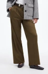 Madewell The Harlow Wide Leg Twill Pants In Green