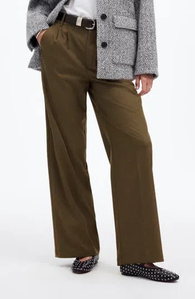 Madewell The Harlow Wide Leg Twill Pants In Green