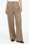 Madewell The Harlow Wide Leg Twill Pants In Dark Oat Melange
