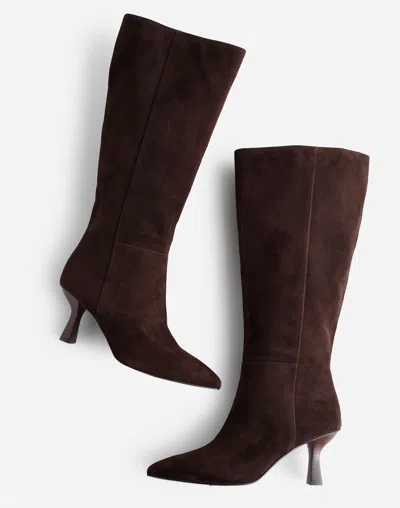 Madewell The Justine Knee-high Boot With Extended Calf In Dark Carob