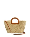 Madewell The Large Handwoven Straw Crossbody Basket Tote In Saddle Breown