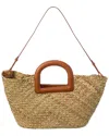 Madewell The Large Straw & Leather Crossbody Basket Tote In Brown