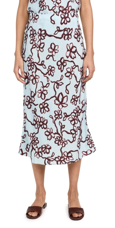 Madewell The Layton Midi Slip Skirt Futuristic Floral Gentle Wind