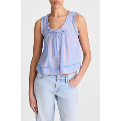 Madewell The Leah Cotton Top In Blue
