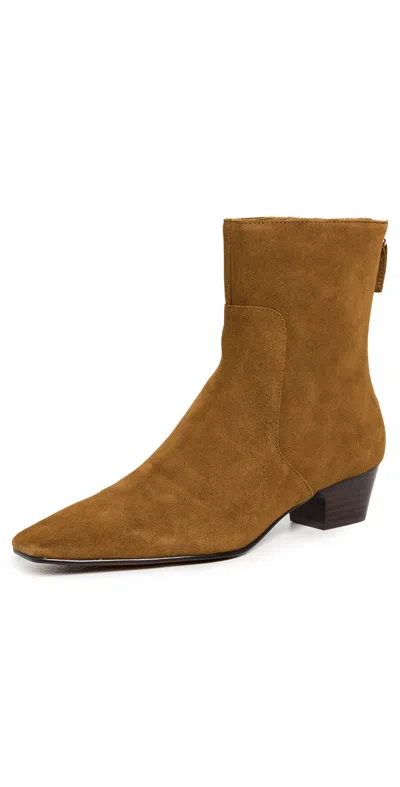 Madewell The Lexie Ankle Boots In Suede Warm Chestnut In Brown