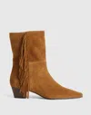 Madewell The Lexie Fringed Ankle Boot In Brown