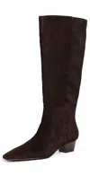 Madewell The Lexie Tall Boots In Suede Coffee Bean In Brown
