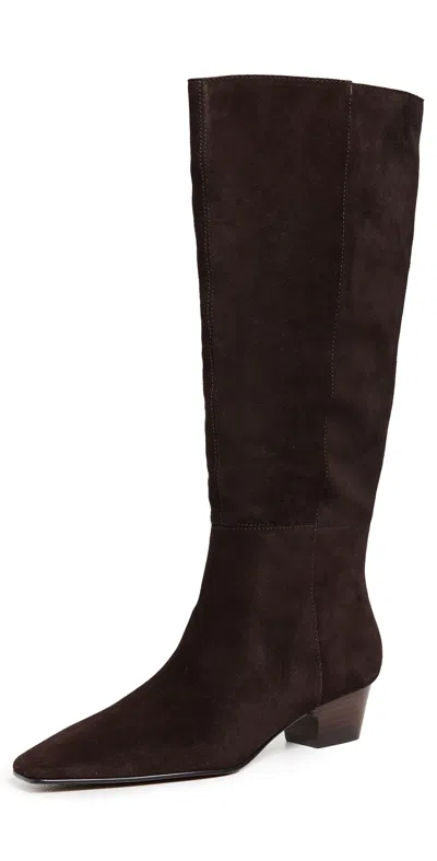 Madewell The Lexie Tall Boots In Suede Coffee Bean In Brown