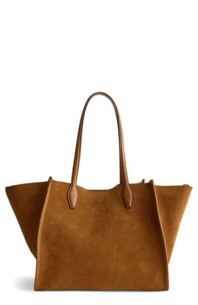 Madewell The Lexington Suede Tote In Brown