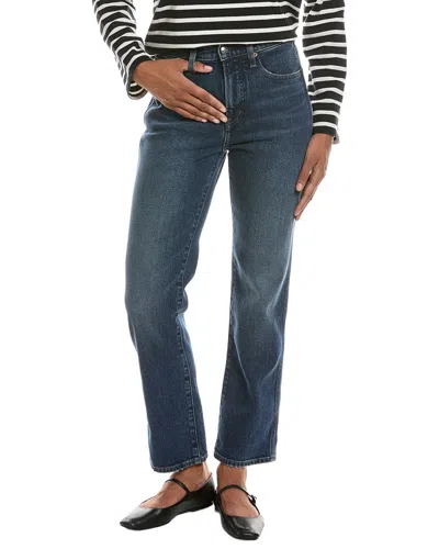 Madewell The Longline Midnight Waters Wash Straight Jean In Blue