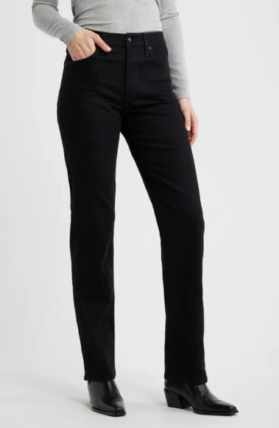 Madewell The Longline Straight Leg Jeans In Black