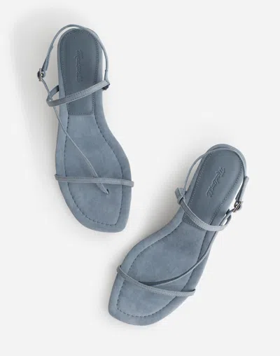 Madewell The Maycie Asymmetric T-strap Sandal In Terrace Blue