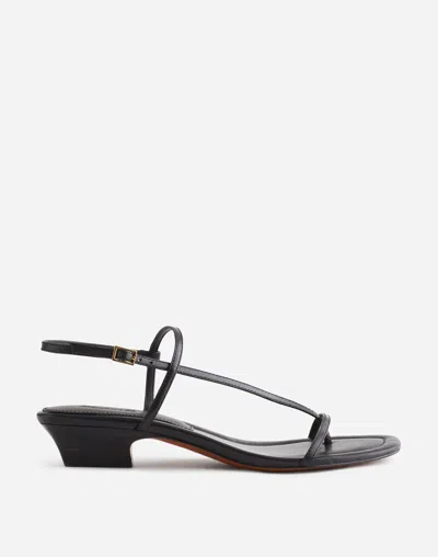 Madewell The Maycie Asymmetric T-strap Sandal In True Black