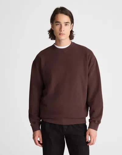 Madewell The Mccarren Midweight Crewneck Sweatshirt In Brown