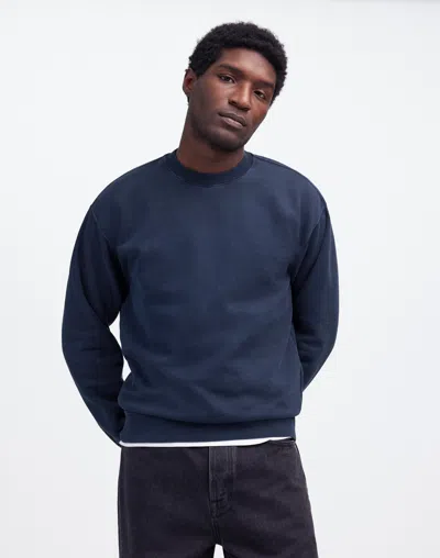 Madewell The Mccarren Midweight Crewneck Sweatshirt In Dark Baltic