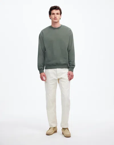 Madewell The Mccarren Midweight Crewneck Sweatshirt In Foraged Green